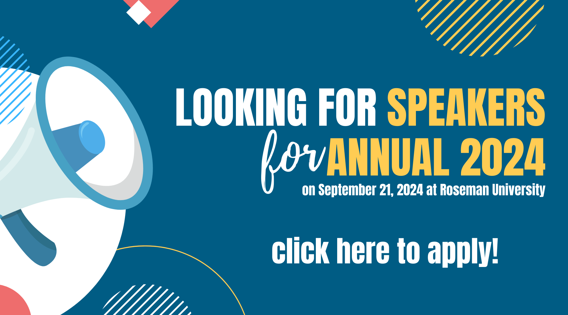 Looking for speakers for Annual 2024 - click here to apply